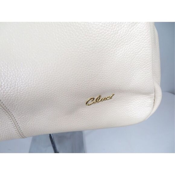 Cluci Leather Purse Womens Shoulder Bag Pebbled Leather White Smooth - Picture 5 of 12